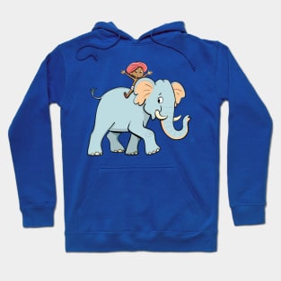 little Indian boy riding on an elephant Hoodie